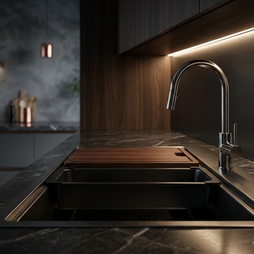 Workstation sinks and island prep integration
